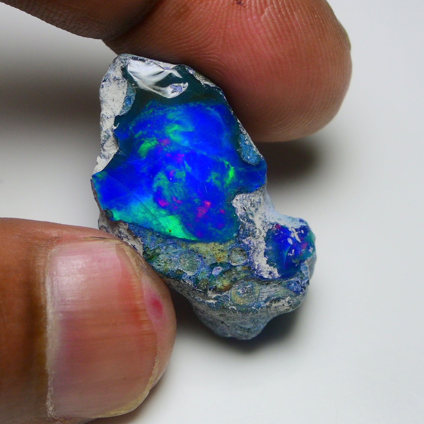 Rare Blue Opal 28.35 Carats | Natural Blue Ethiopian Opal Rough - Ready for Cutting & Jewelry!
