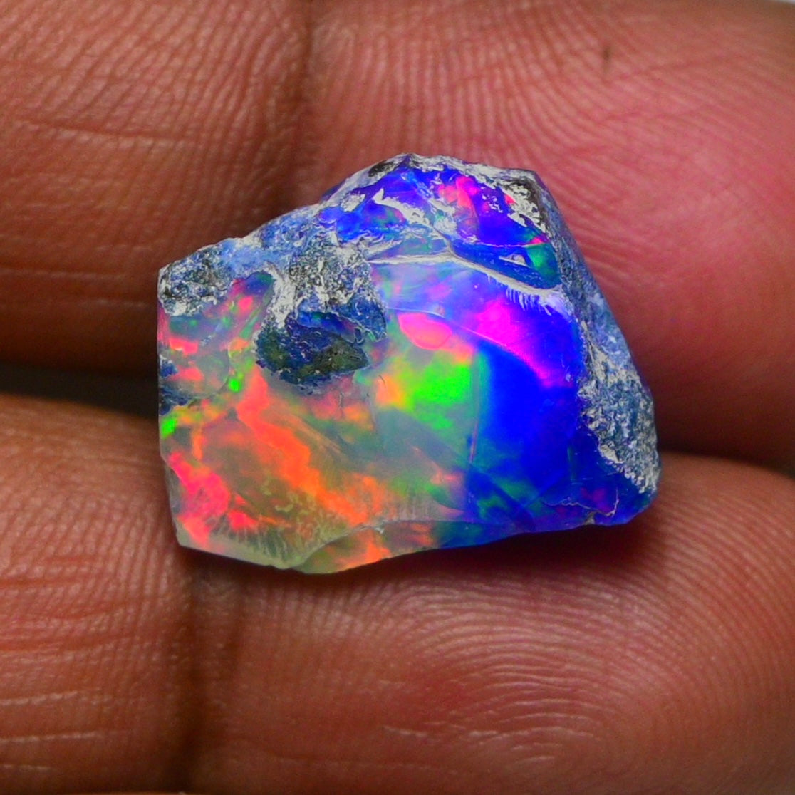 Rare Blue Opal 13.55 Carats | Natural Blue Ethiopian Opal Rough - Ready for Cutting & Jewelry!