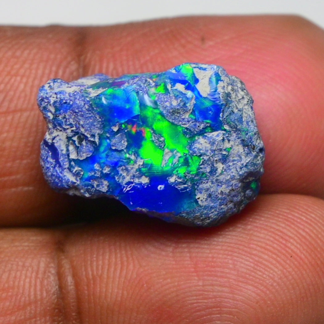 Rare Blue Opal 12.05 Carats | Natural Blue Ethiopian Opal Rough - Ready for Cutting & Jewelry!