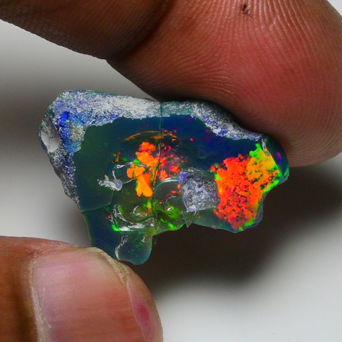 Rare Blue Opal 15.50 Carats | Natural Blue Ethiopian Opal Rough - Ready for Cutting & Jewelry!