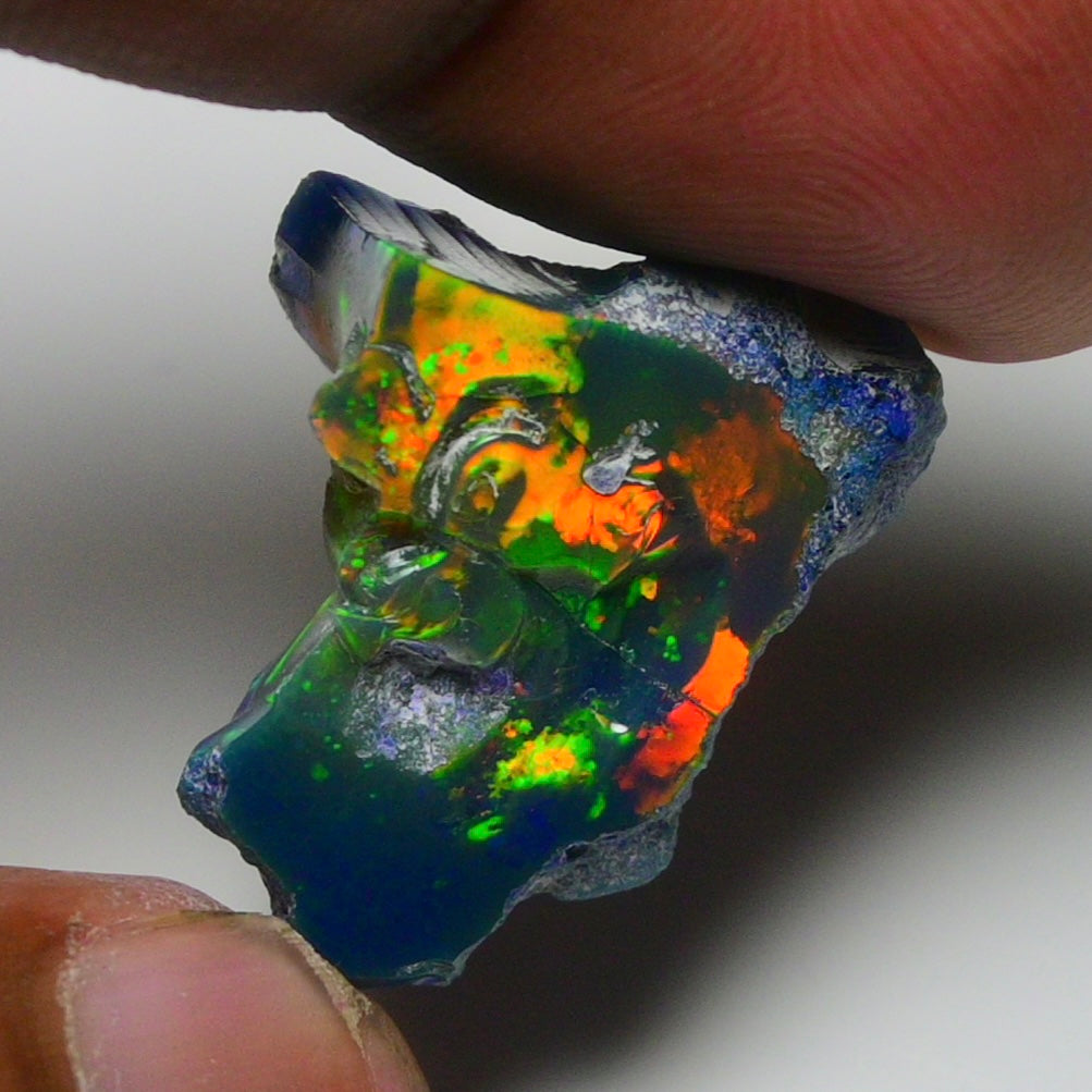 Rare Blue Opal 15.50 Carats | Natural Blue Ethiopian Opal Rough - Ready for Cutting & Jewelry!
