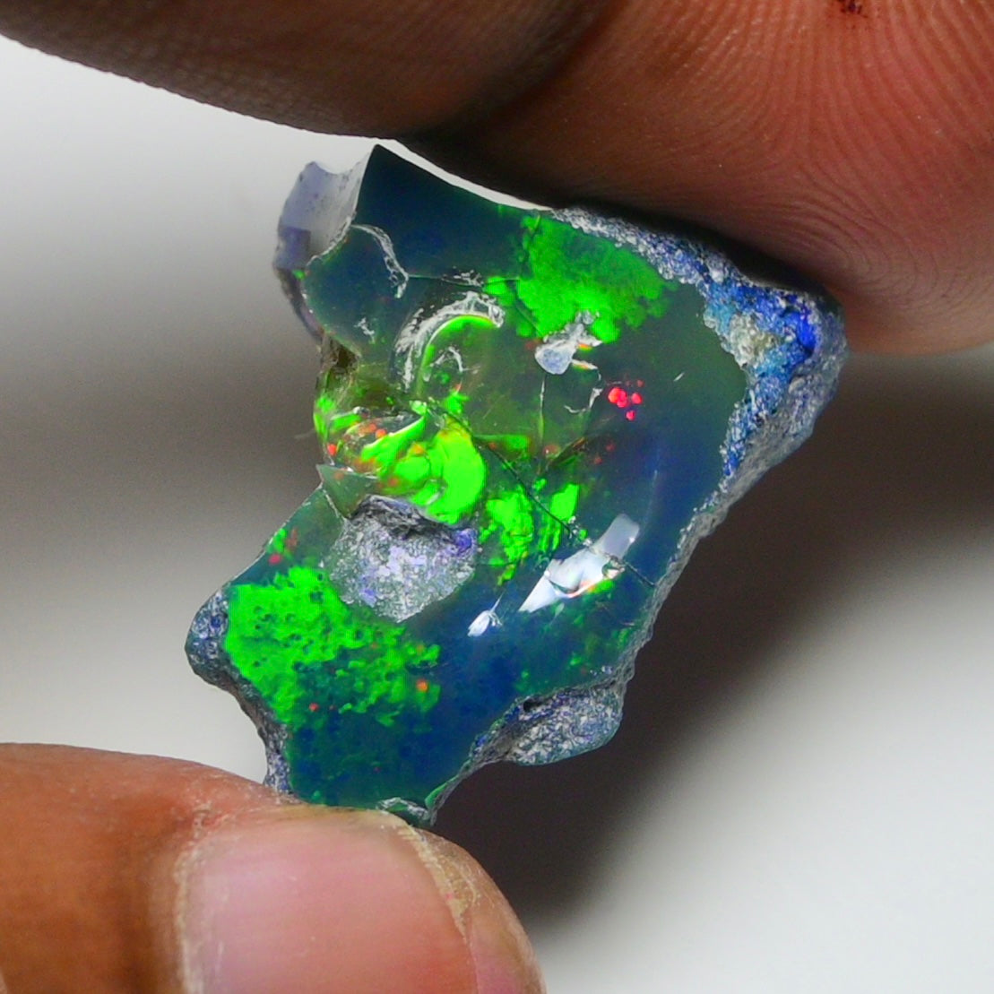 Rare Blue Opal 15.50 Carats | Natural Blue Ethiopian Opal Rough - Ready for Cutting & Jewelry!