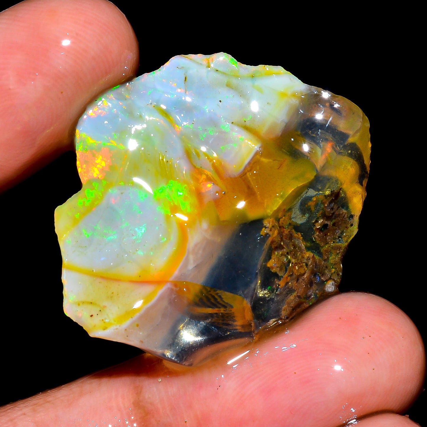 Amazing Opal Rough 31.50 Carat Natural Ethiopian Opal Raw 30x25 MM