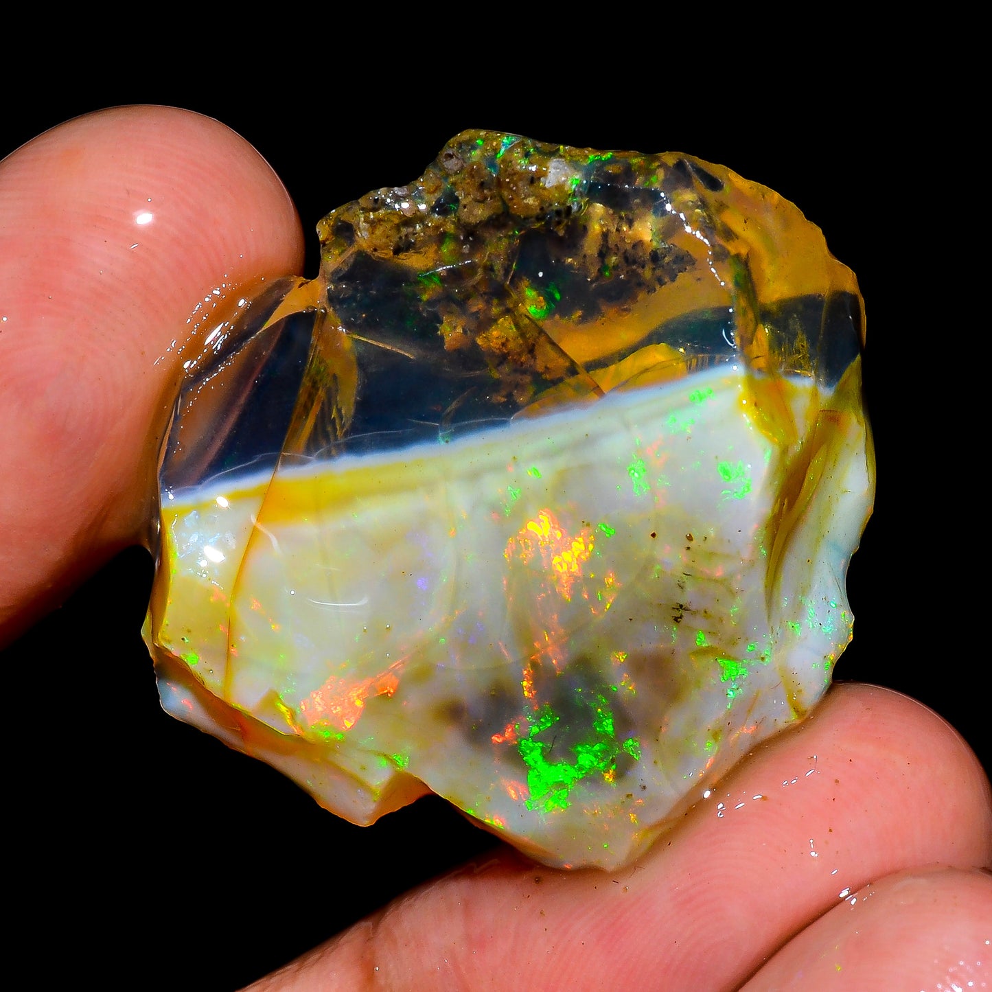 Amazing Opal Rough 31.50 Carat Natural Ethiopian Opal Raw 30x25 MM