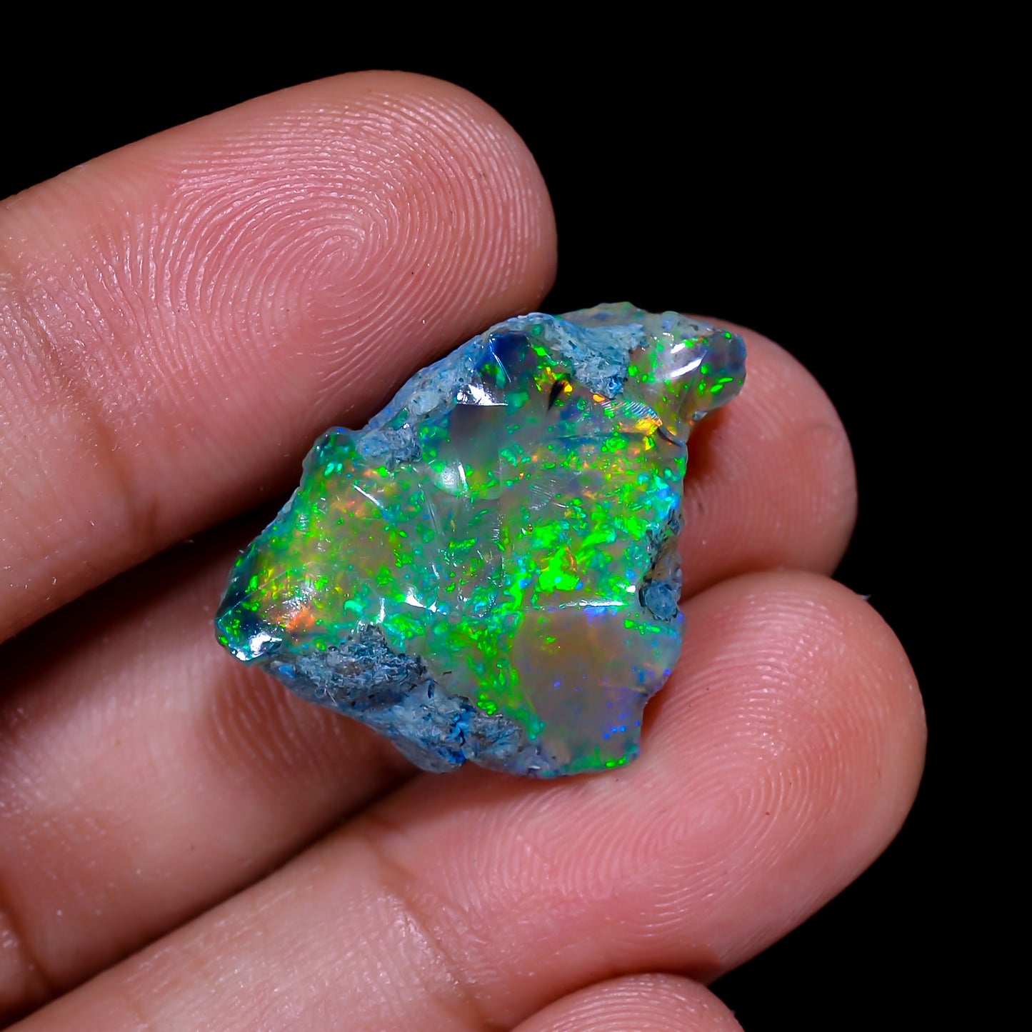 Rare Black Opal 13.00 Carats | Natural Black Ethiopian Opal Rough - Ready for Cutting & Jewelry