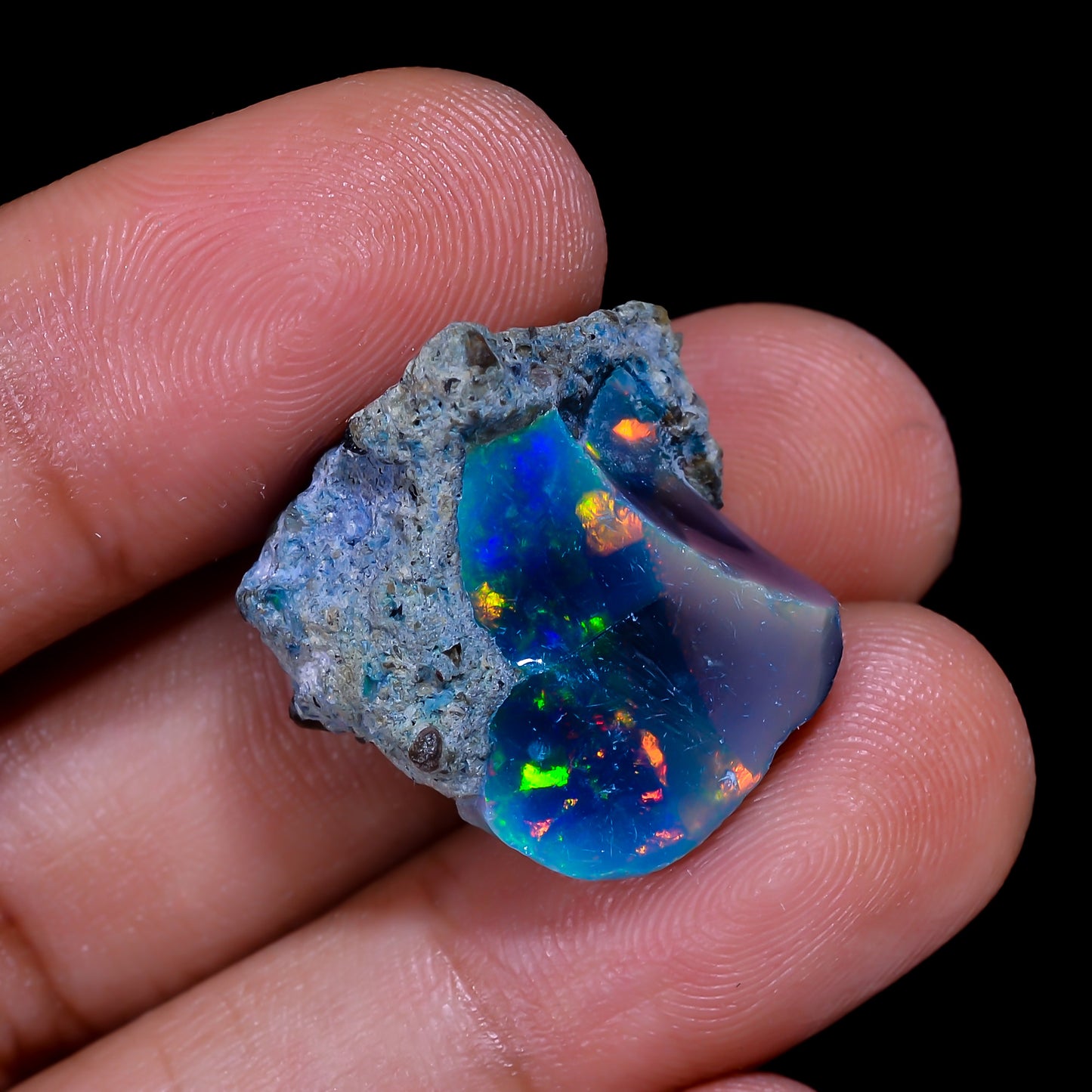 Rare Black Opal 14.00 Carats | Natural Black Ethiopian Opal Rough - Ready for Cutting & Jewelry