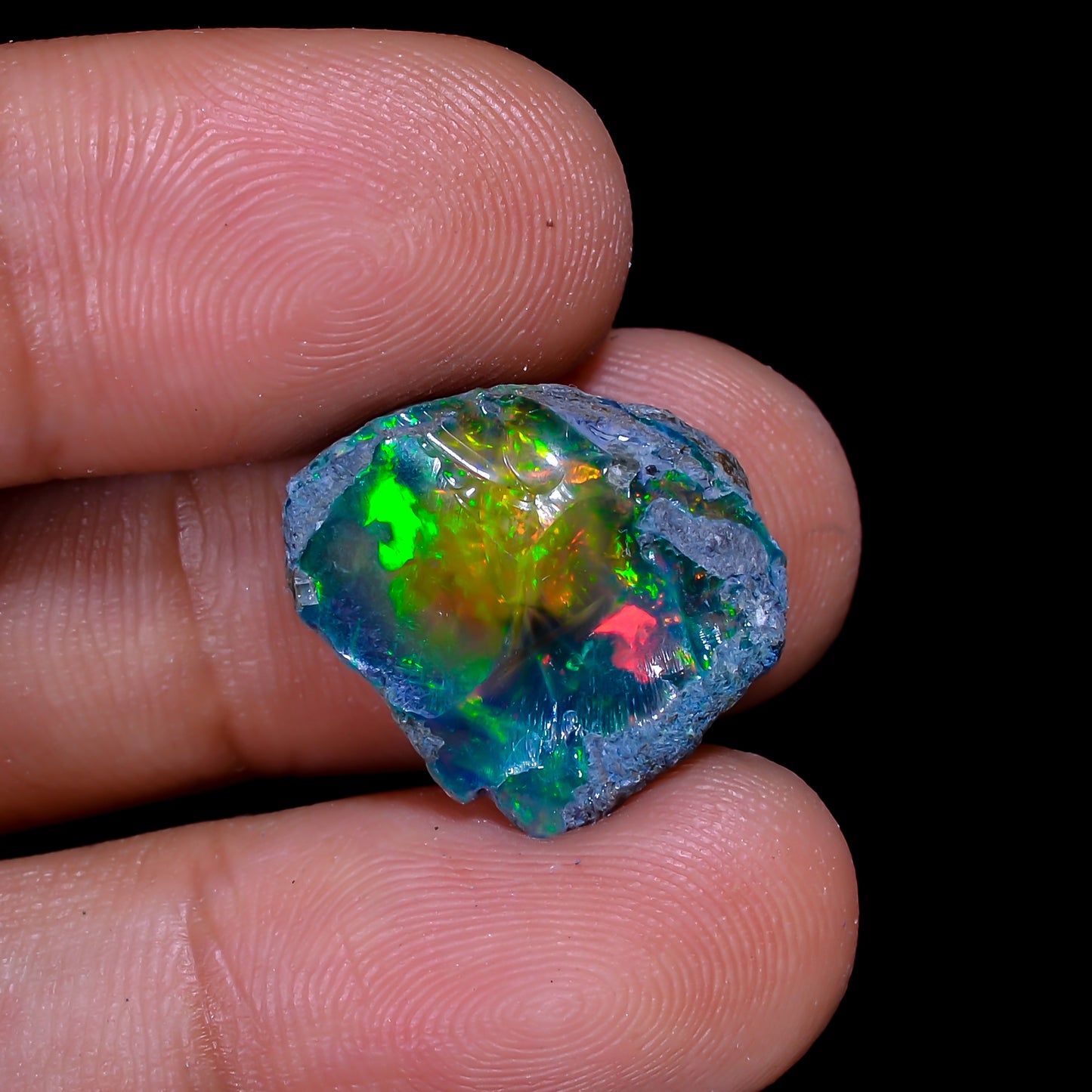Rare Black Opal 6.00 Carats | Natural Black Ethiopian Opal Rough - Ready for Cutting & Jewelry
