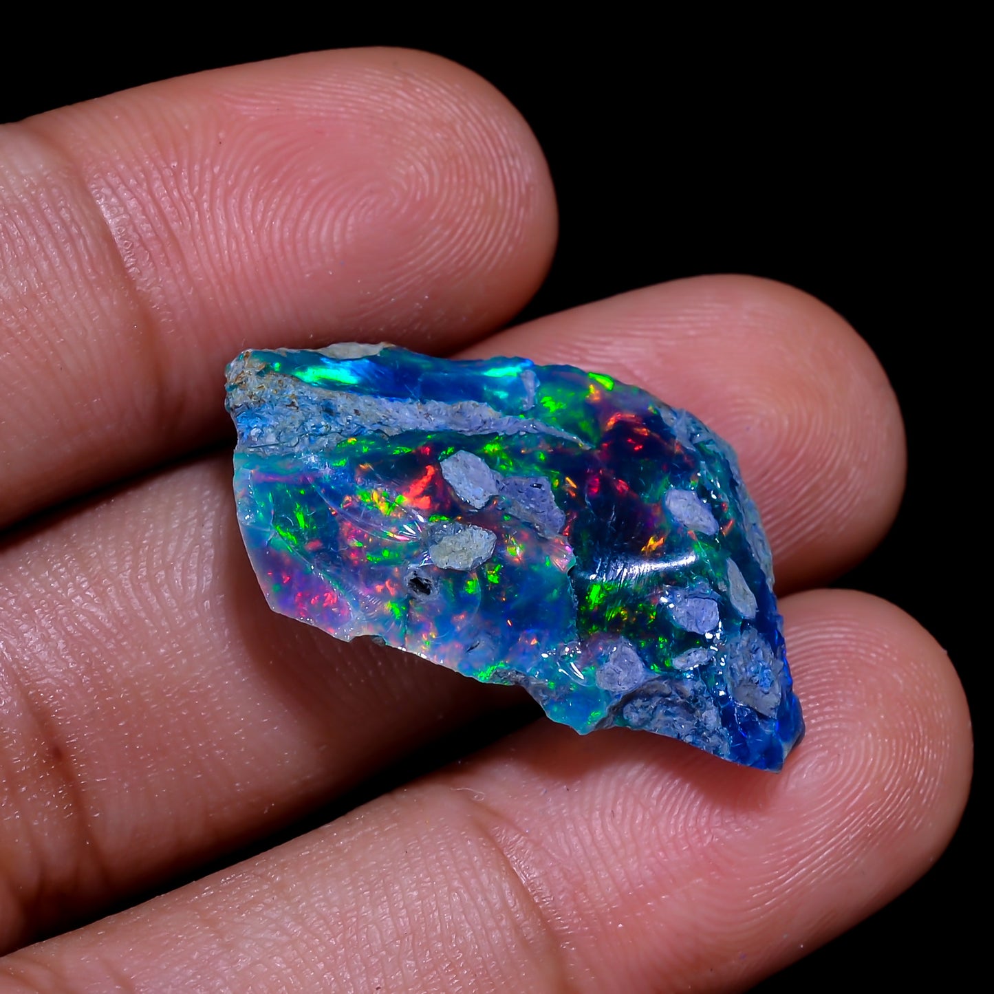 Rare Black Opal 8.5 Carats | Natural Black Ethiopian Opal Rough - Ready for Cutting & Jewelry