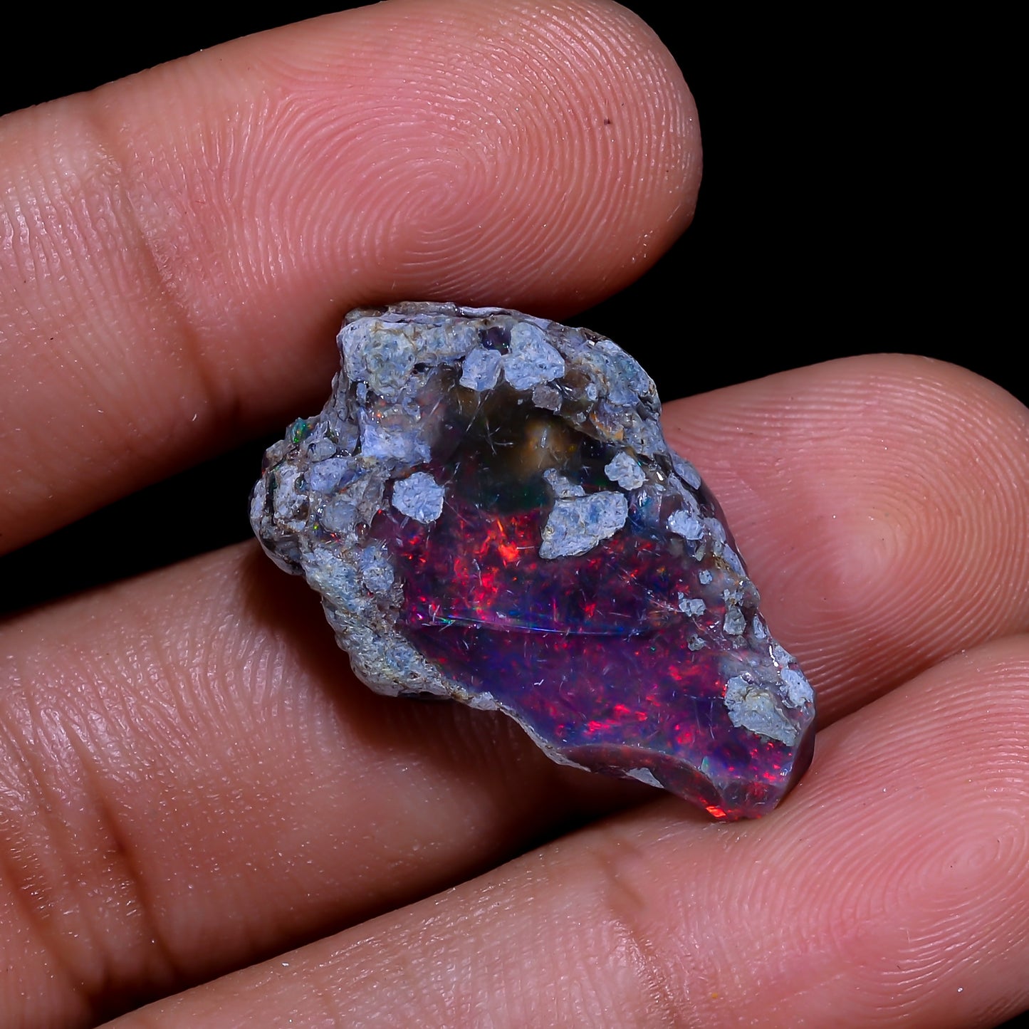 Rare Black Opal 9.5 Carats | Natural Black Ethiopian Opal Rough - Ready for Cutting & Jewelry