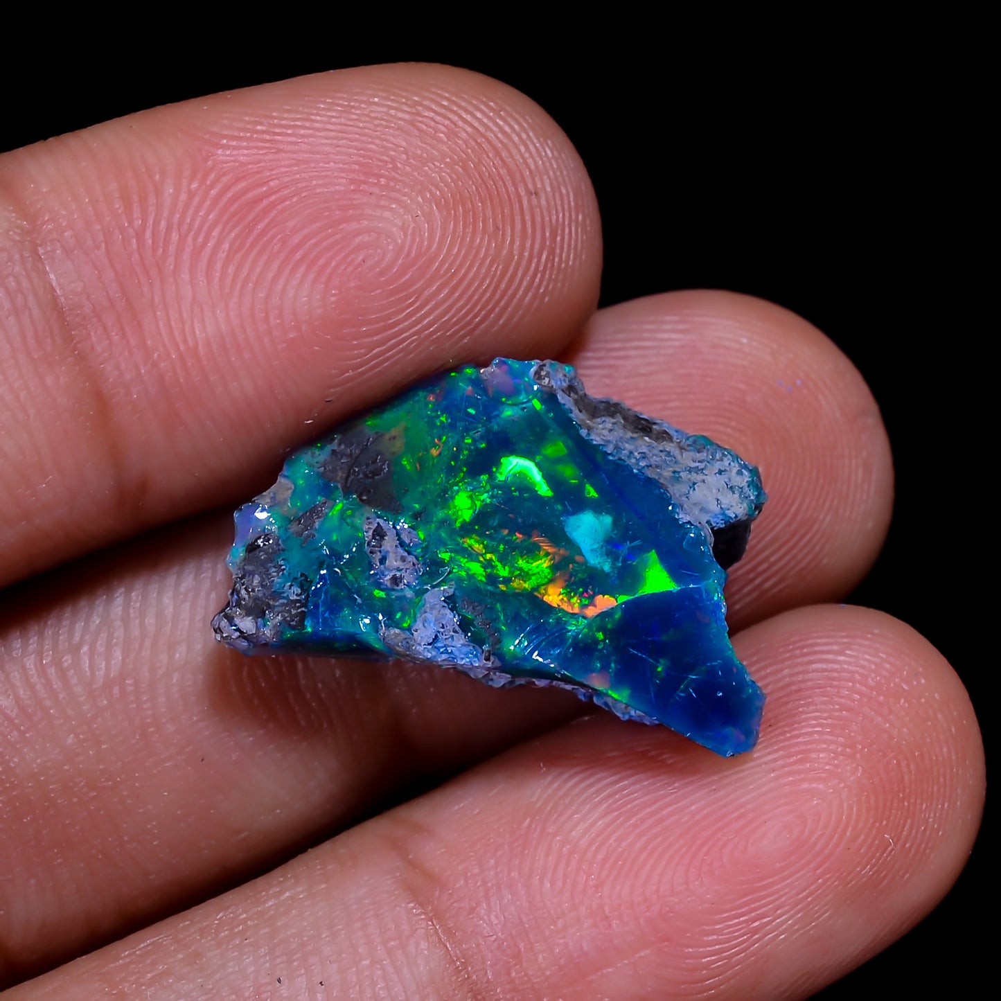 Rare Black Opal 7.00 Carats | Natural Black Ethiopian Opal Rough - Ready for Cutting & Jewelry