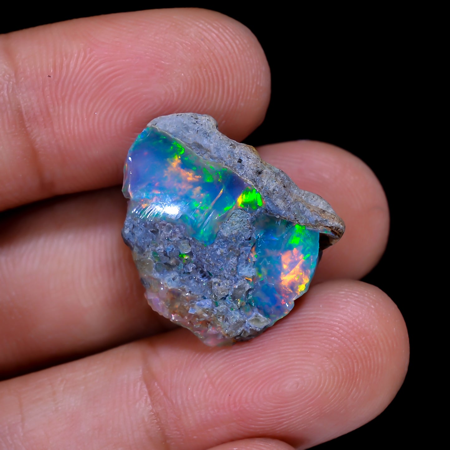 Rare Black Opal 10.5 Carats | Natural Black Ethiopian Opal Rough - Ready for Cutting & Jewelry