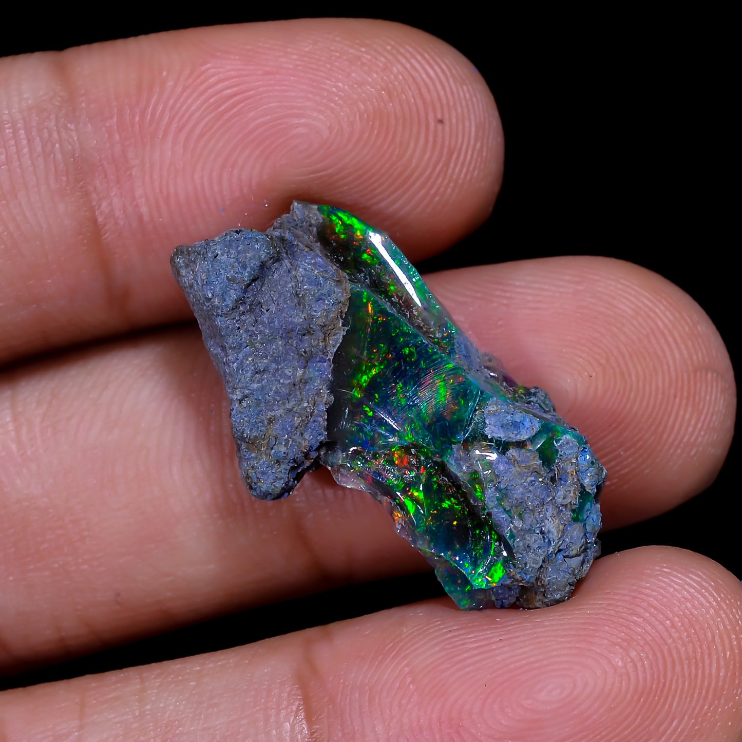 Rare Black Opal 7.5 Carats | Natural Black Ethiopian Opal Rough - Ready for Cutting & Jewelry