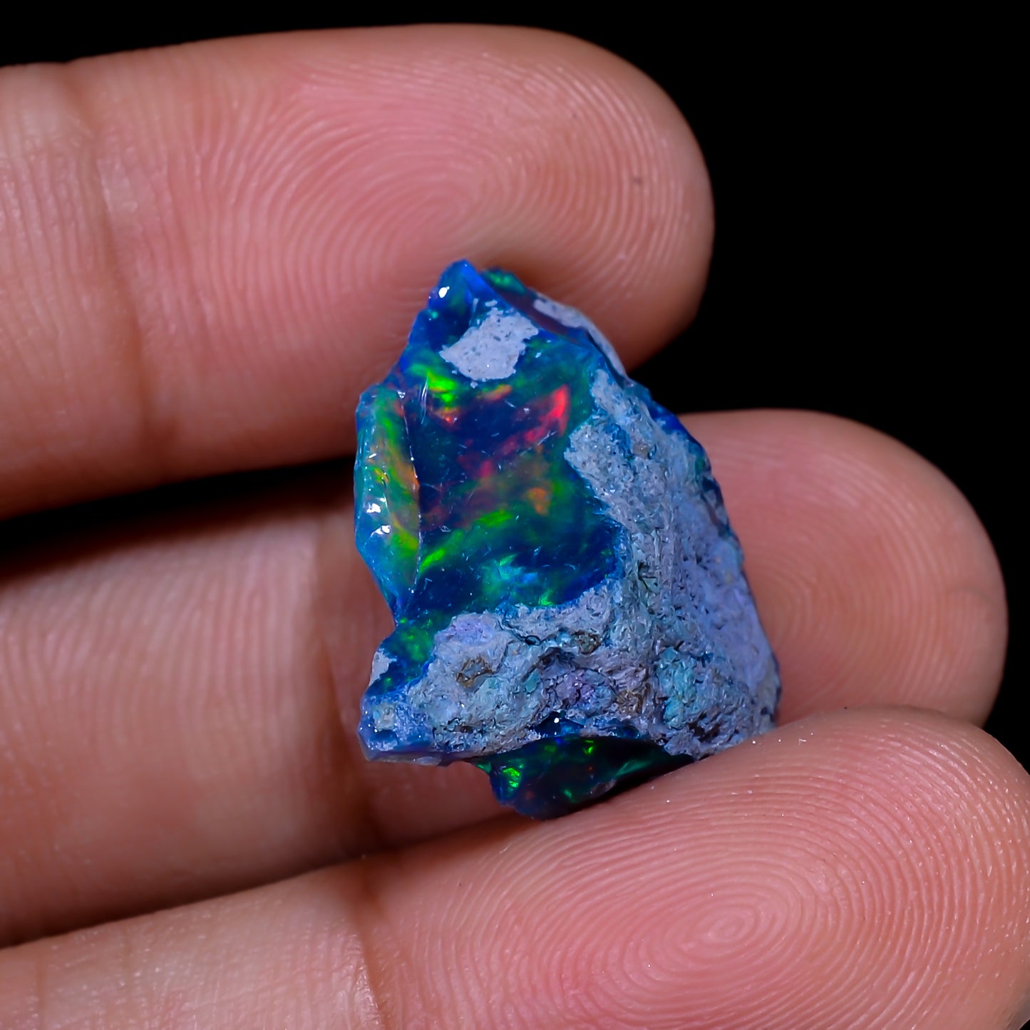 Rare Black Opal 9.00 Carats | Natural Black Ethiopian Opal Rough - Ready for Cutting & Jewelry