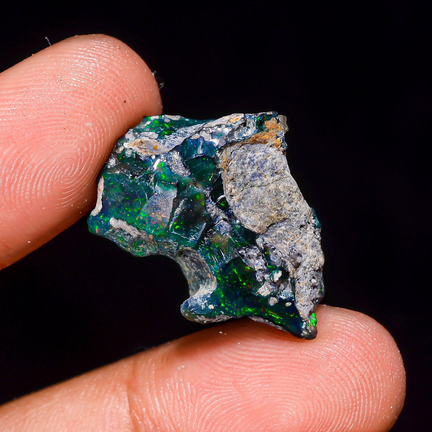 Black Opal 10.5 Carats | Natural Black Ethiopian Opal Rough - Ready for Cutting & Jewelry