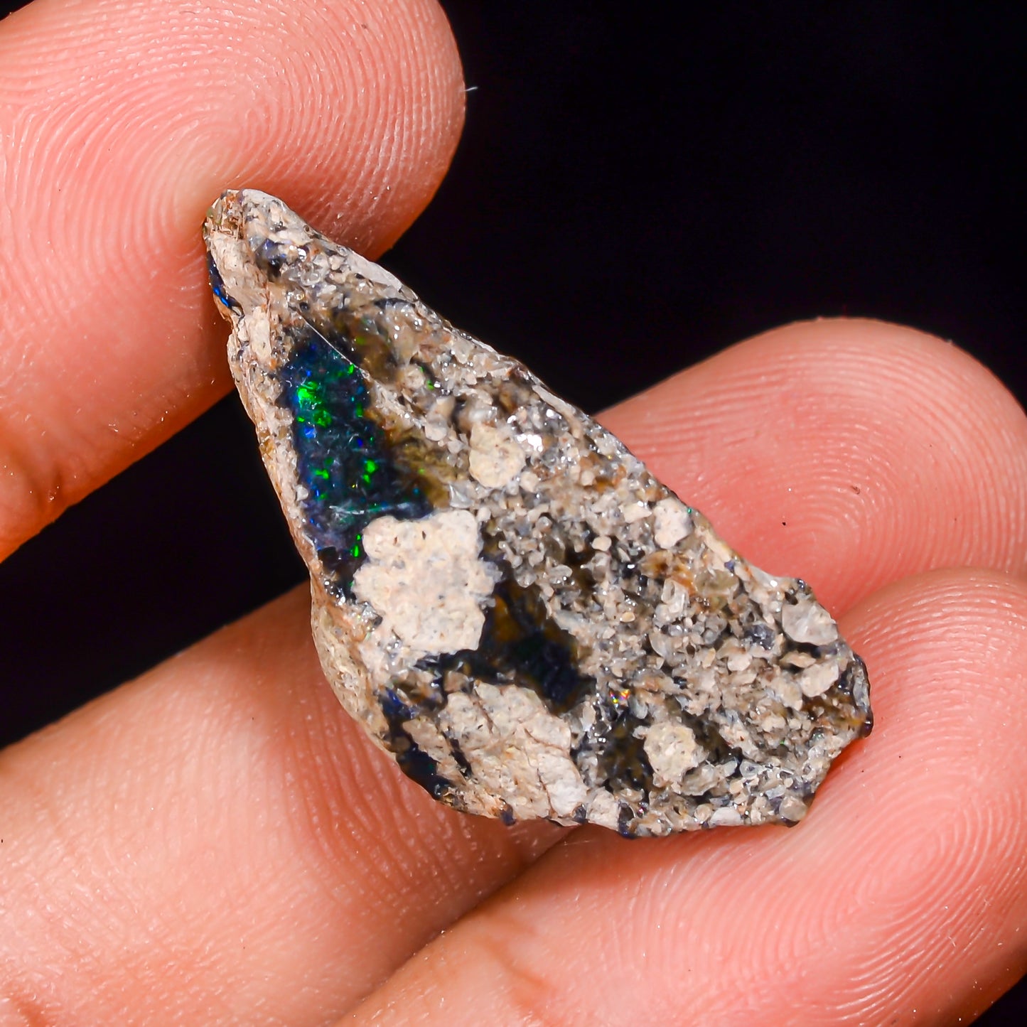 Black Opal 15.5 Carats | Natural Black Ethiopian Opal Rough - Ready for Cutting & Jewelry