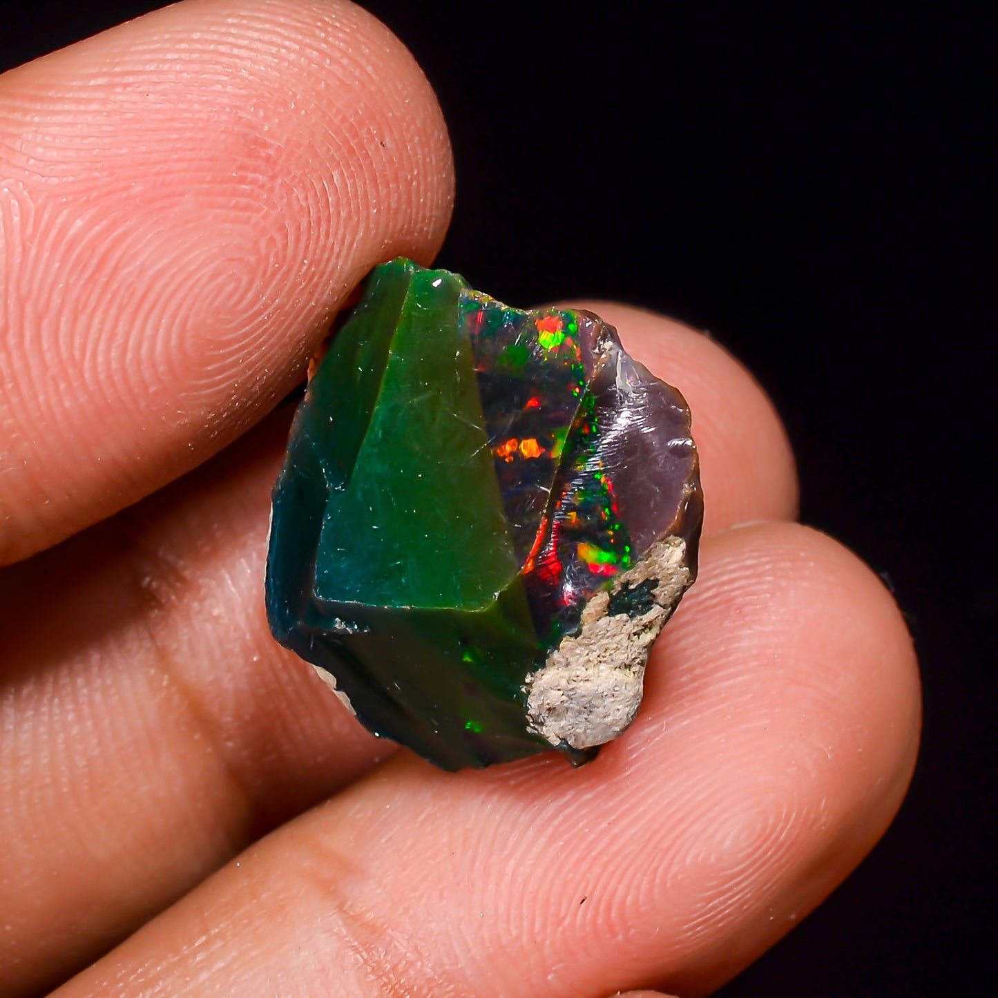 Black Opal 10.5 Carats | Natural Black Ethiopian Opal Rough - Ready for Cutting & Jewelry