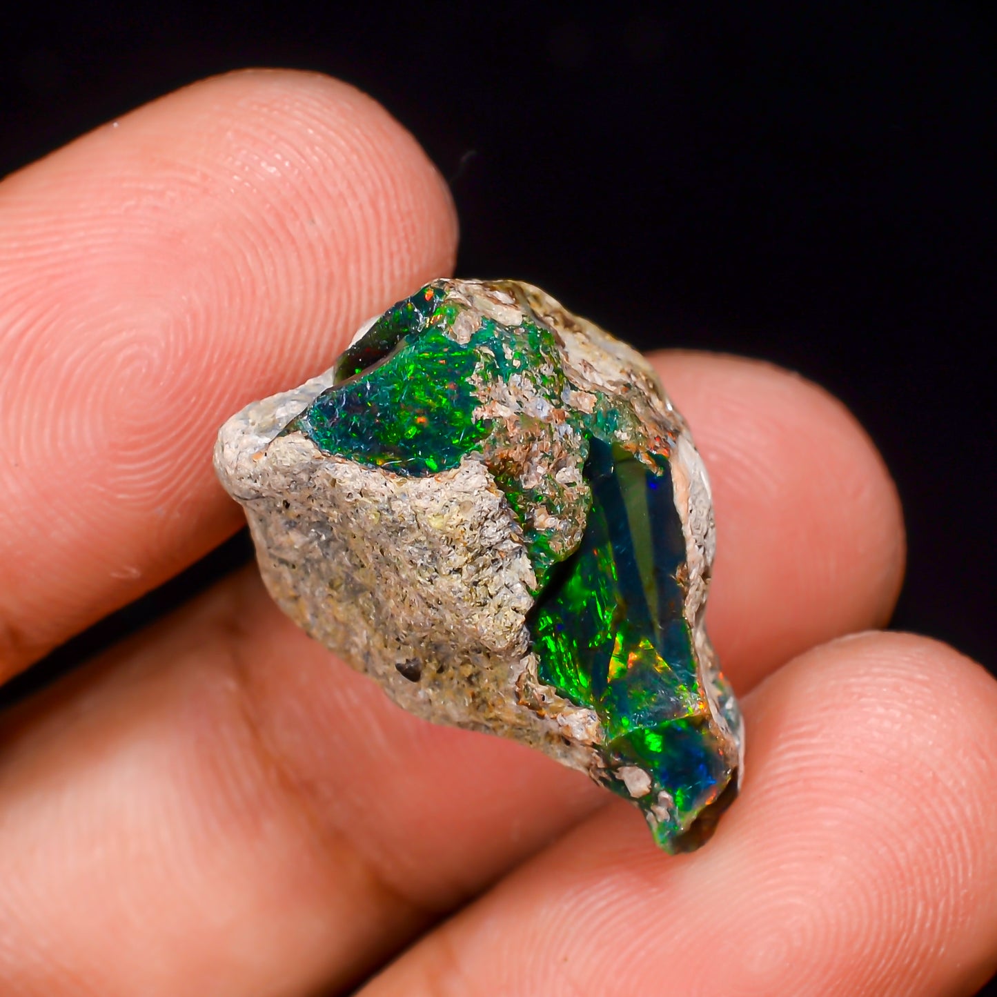 Black Opal 15.00 Carats | Natural Black Ethiopian Opal Rough - Ready for Cutting & Jewelry