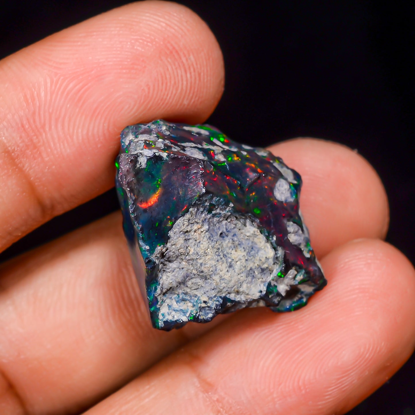Black Opal 14.00 Carats | Natural Black Ethiopian Opal Rough - Ready for Cutting & Jewelry