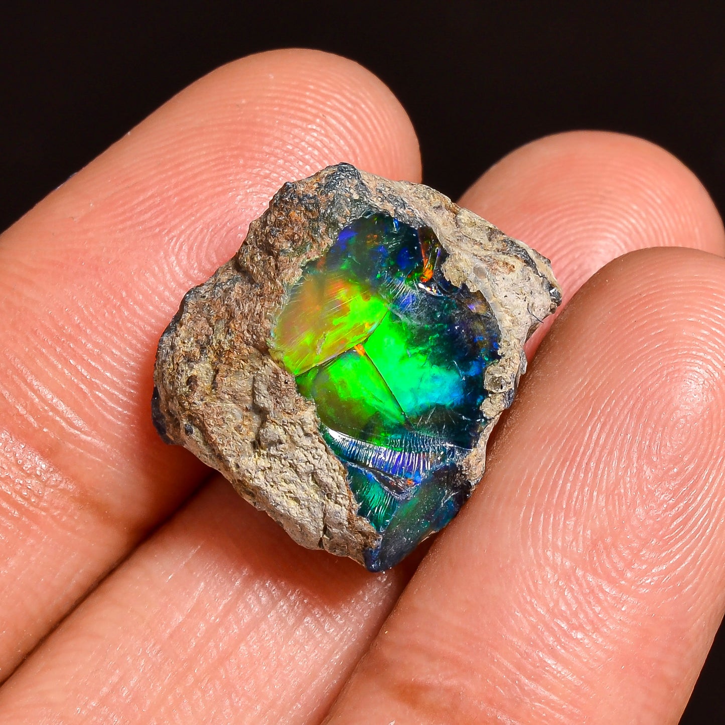 Black Opal 10.5 Carats | Natural Black Ethiopian Opal Rough - Ready for Cutting & Jewelry!
