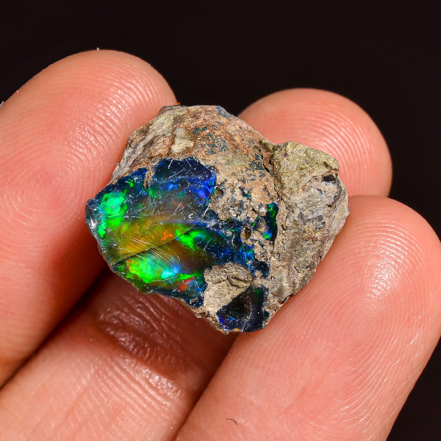 Black Opal 10.5 Carats | Natural Black Ethiopian Opal Rough - Ready for Cutting & Jewelry!