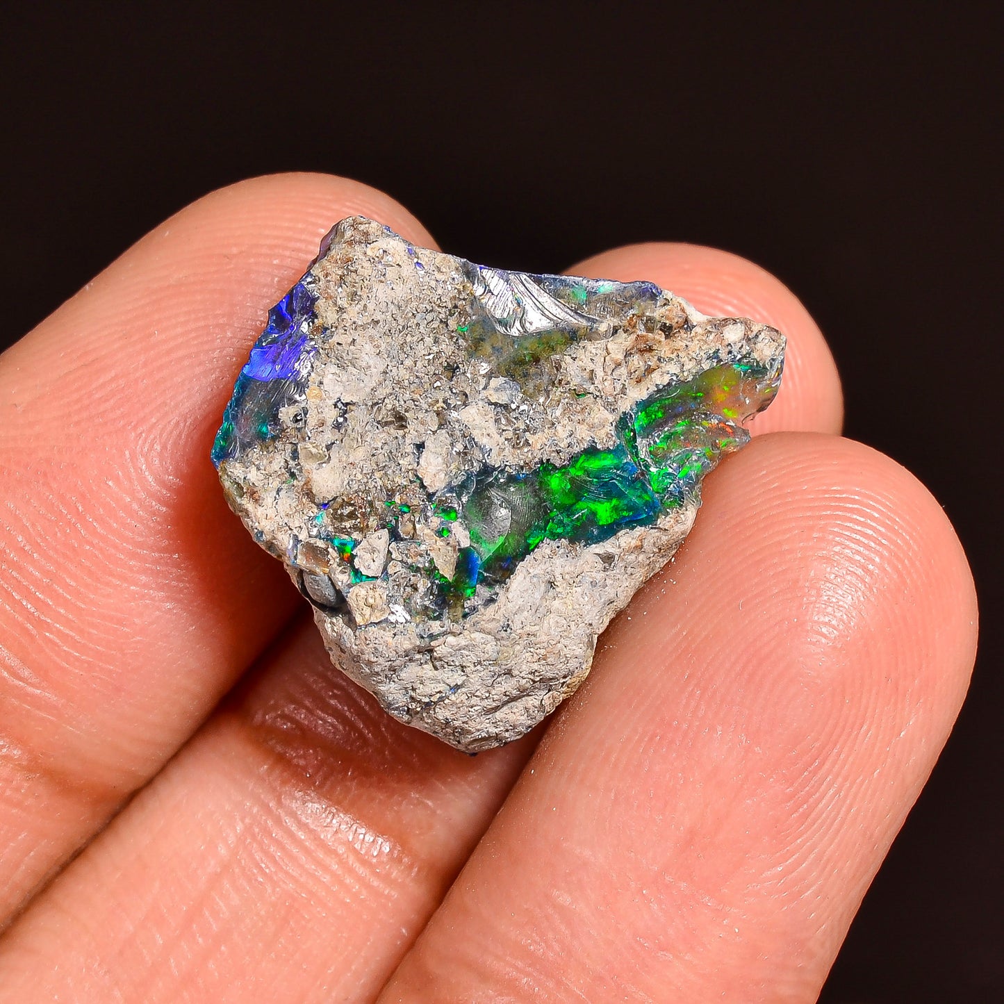 Black Opal 7.00 Carats | Natural Black Ethiopian Opal Rough - Ready for Cutting & Jewelry