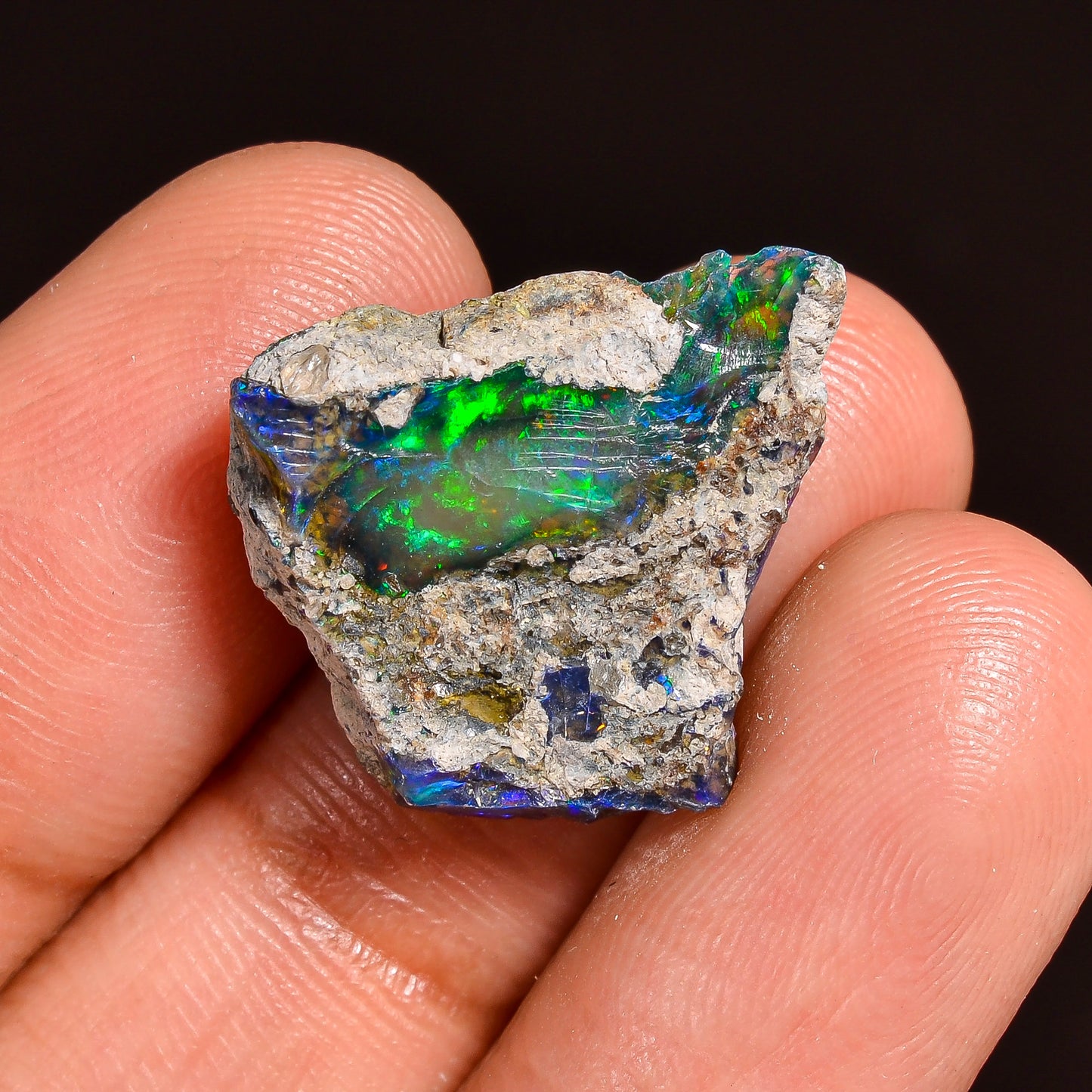 Black Opal 7.00 Carats | Natural Black Ethiopian Opal Rough - Ready for Cutting & Jewelry