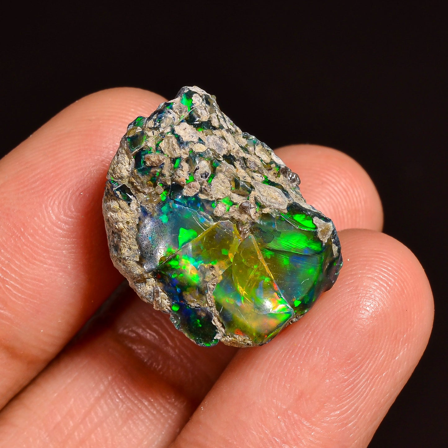 Black Opal 18.00 Carats | Natural Black Ethiopian Opal Rough - Ready for Cutting & Jewelry