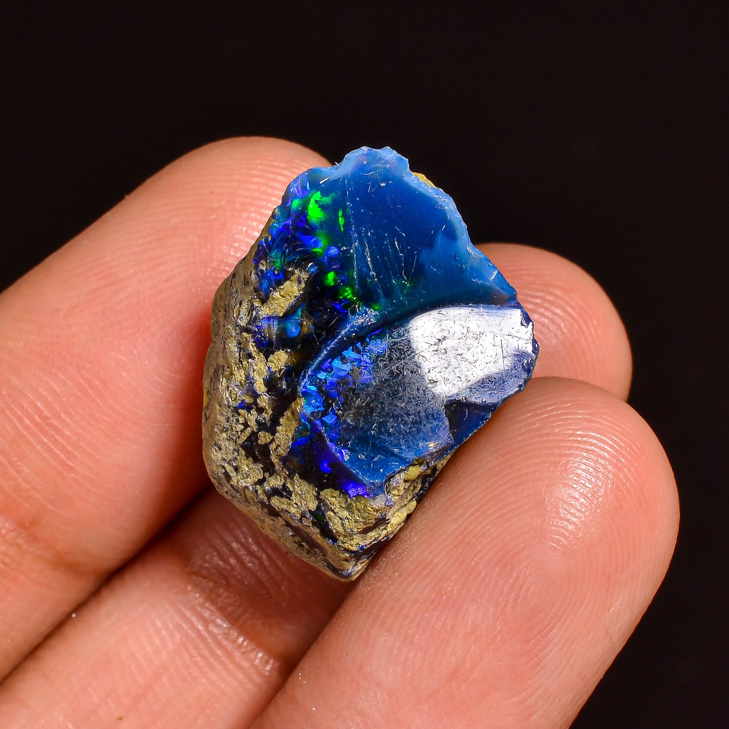 Black Opal 8.5 Carats | Natural Black Ethiopian Opal Rough - Ready for Cutting & Jewelry