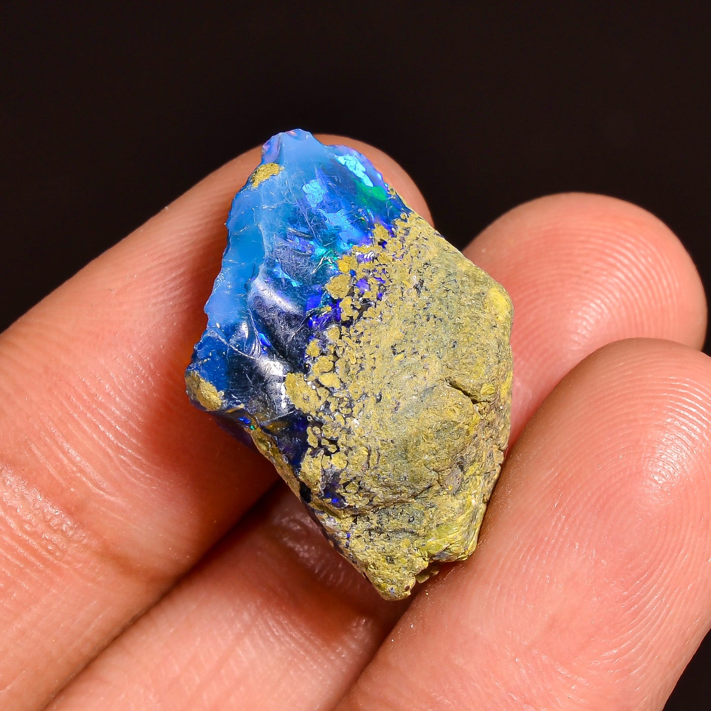 Black Opal 8.5 Carats | Natural Black Ethiopian Opal Rough - Ready for Cutting & Jewelry
