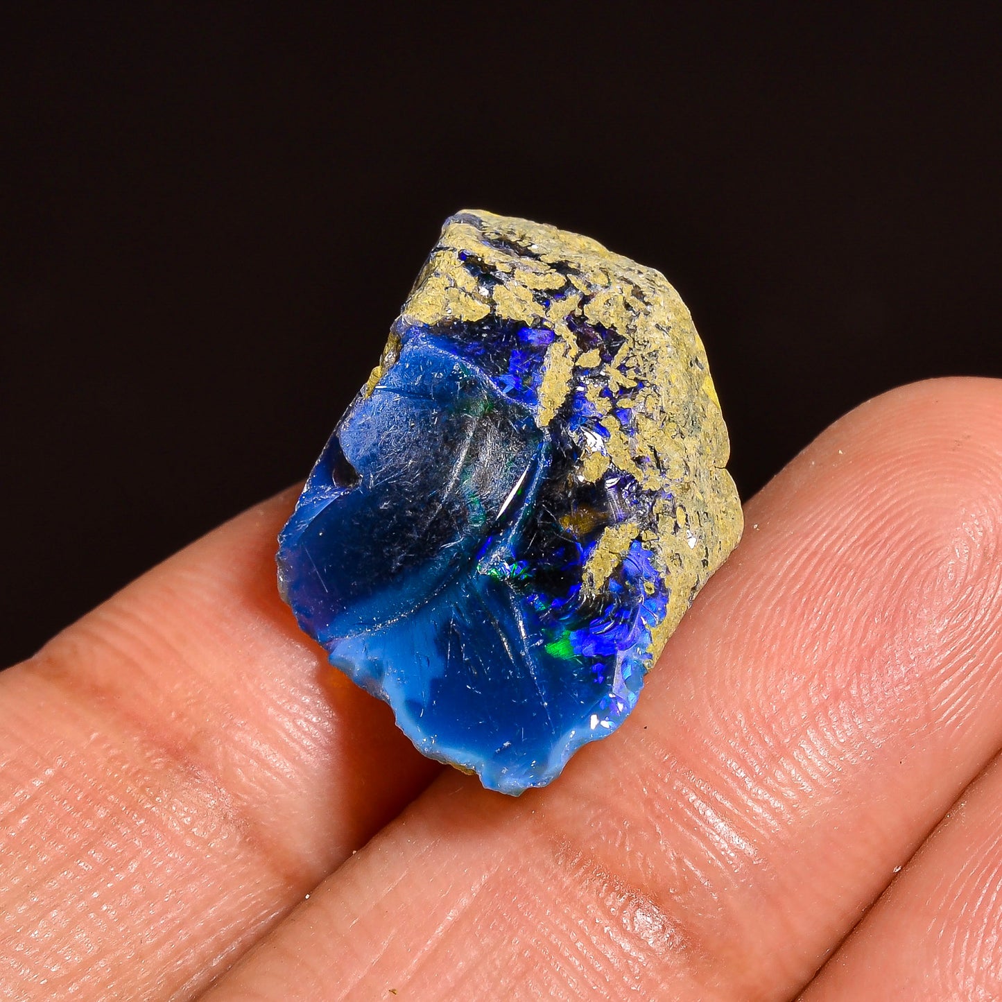 Black Opal 8.5 Carats | Natural Black Ethiopian Opal Rough - Ready for Cutting & Jewelry