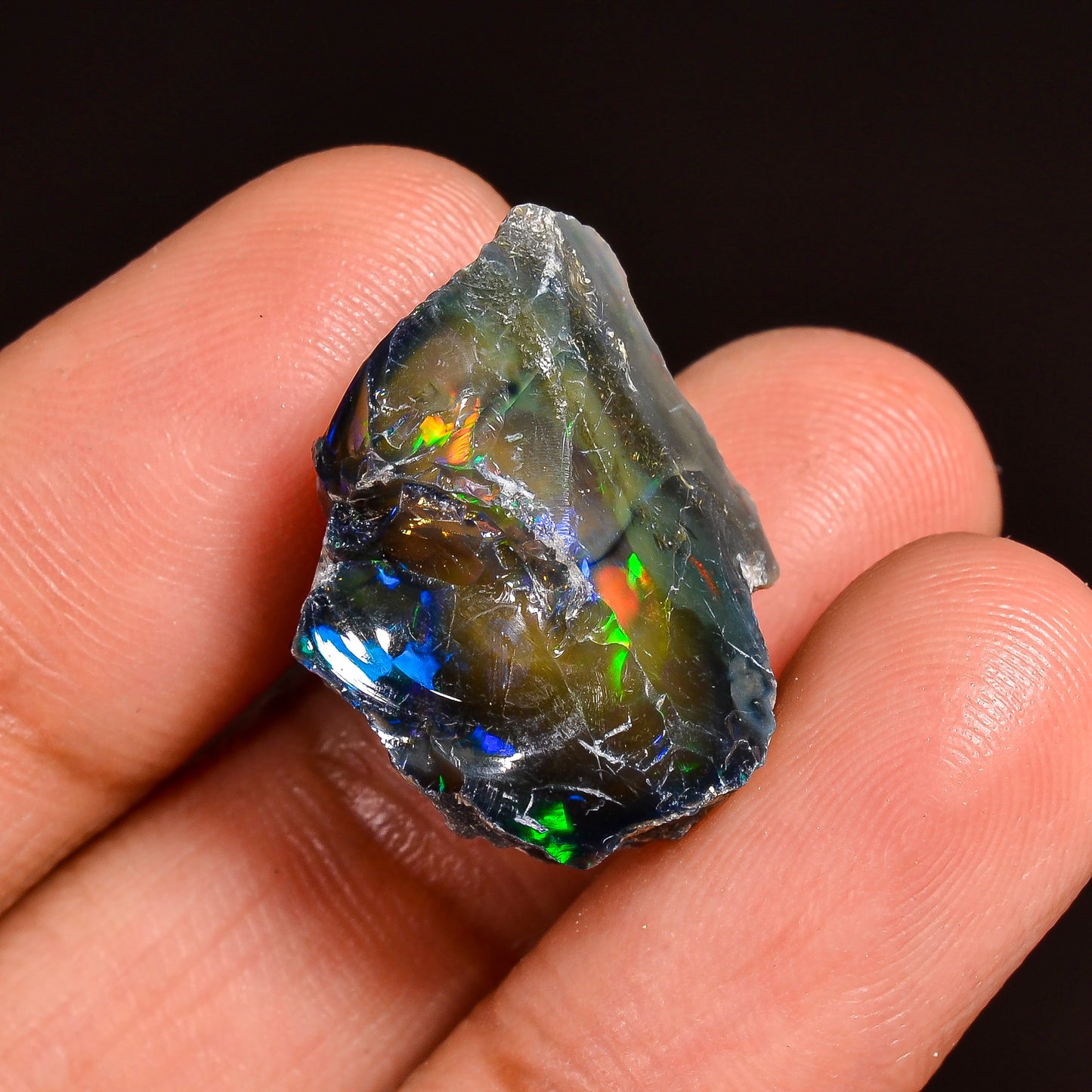 Black Opal 15.00 Carats | Natural Black Ethiopian Opal Rough - Ready for Cutting & Jewelry