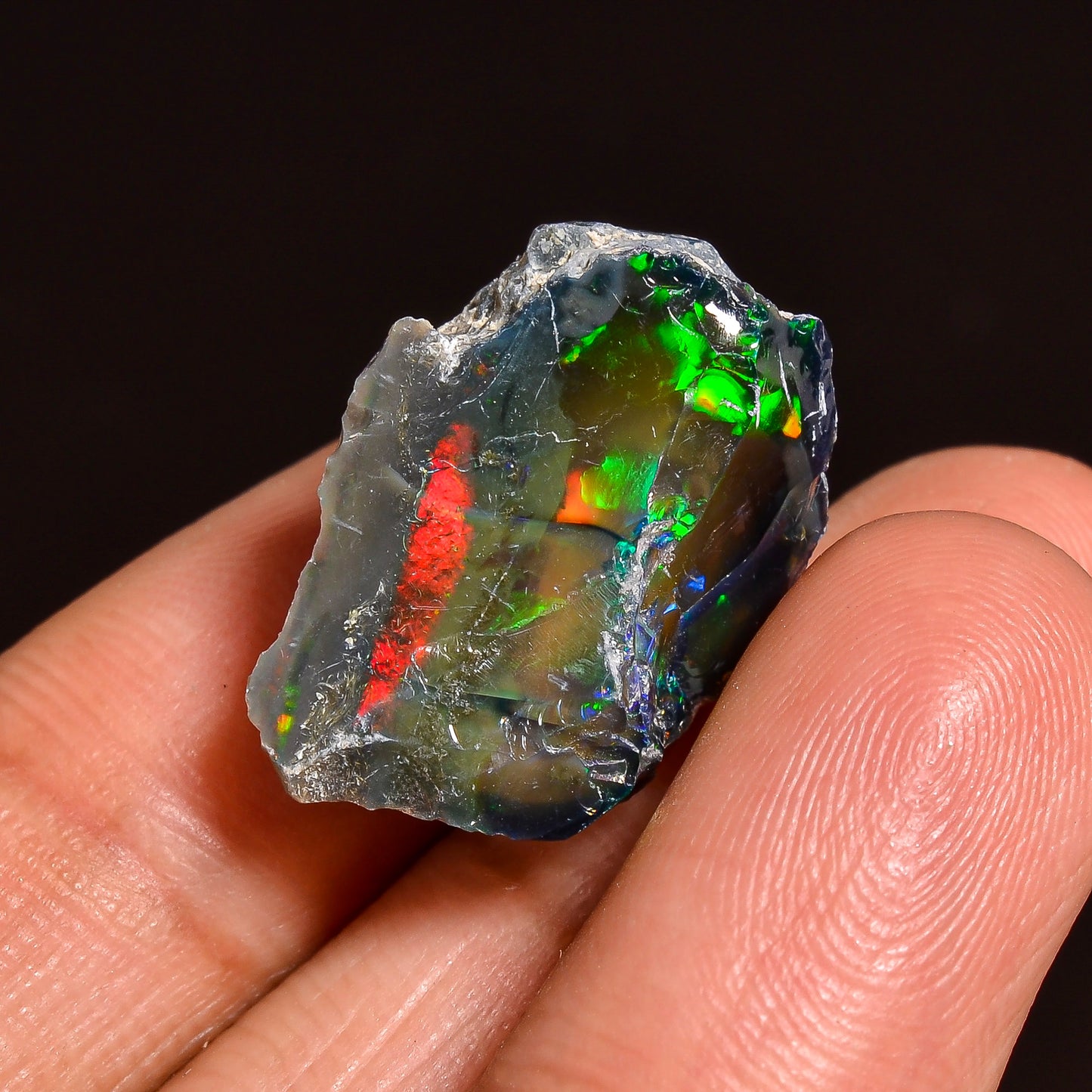 Black Opal 15.00 Carats | Natural Black Ethiopian Opal Rough - Ready for Cutting & Jewelry