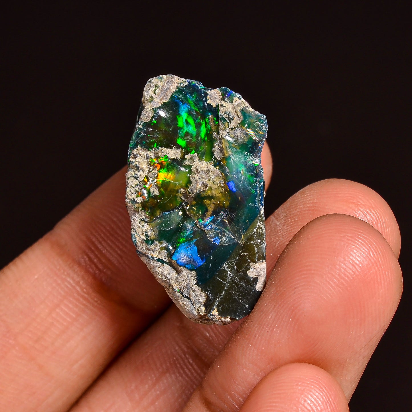 Black Opal Weight: 21.5 Carats | Natural Black Ethiopian Opal Rough - Ready for Cutting & Jewelry