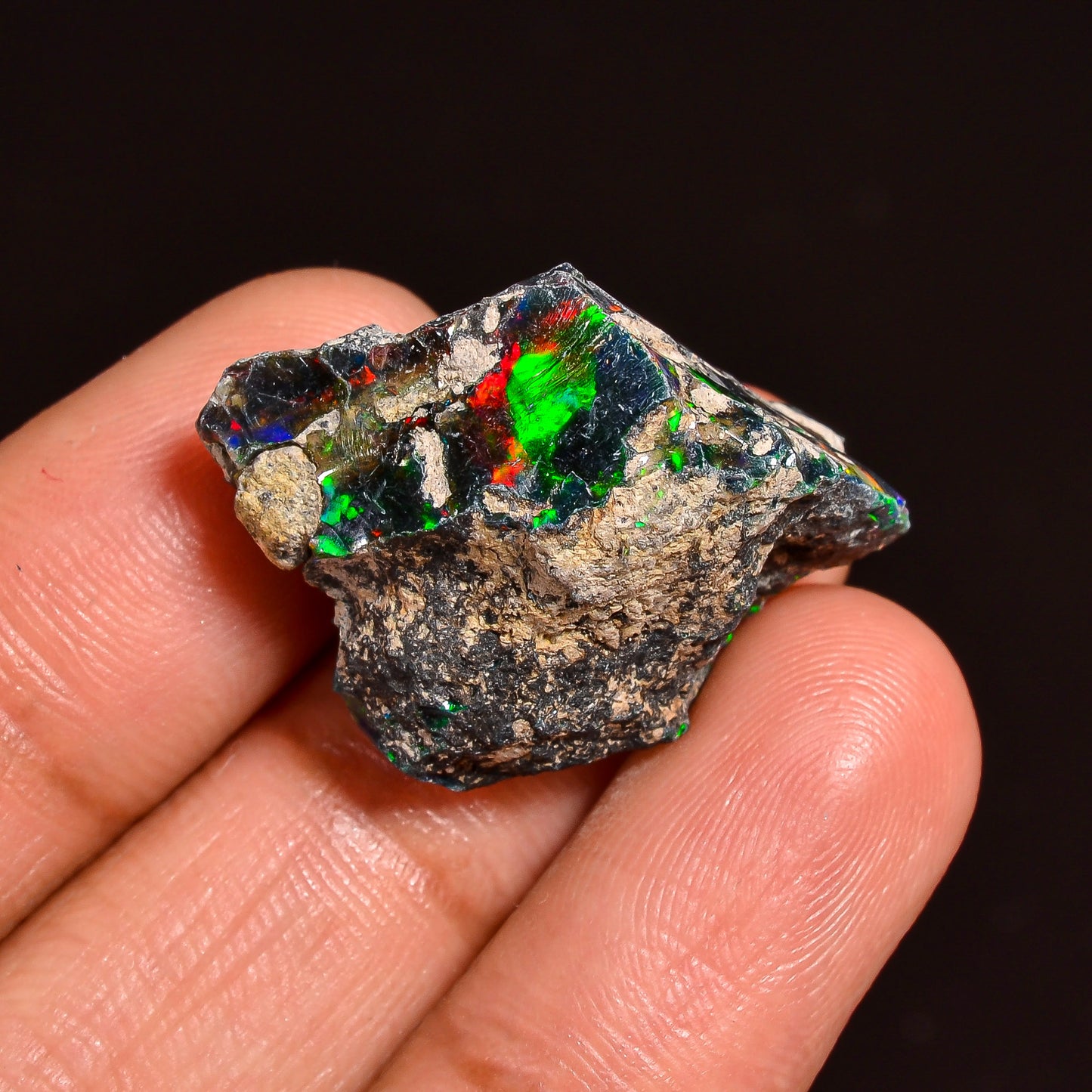 Black Opal Weight: 19.5 Carats | Natural Black Ethiopian Opal Rough - Ready for Cutting & Jewelry