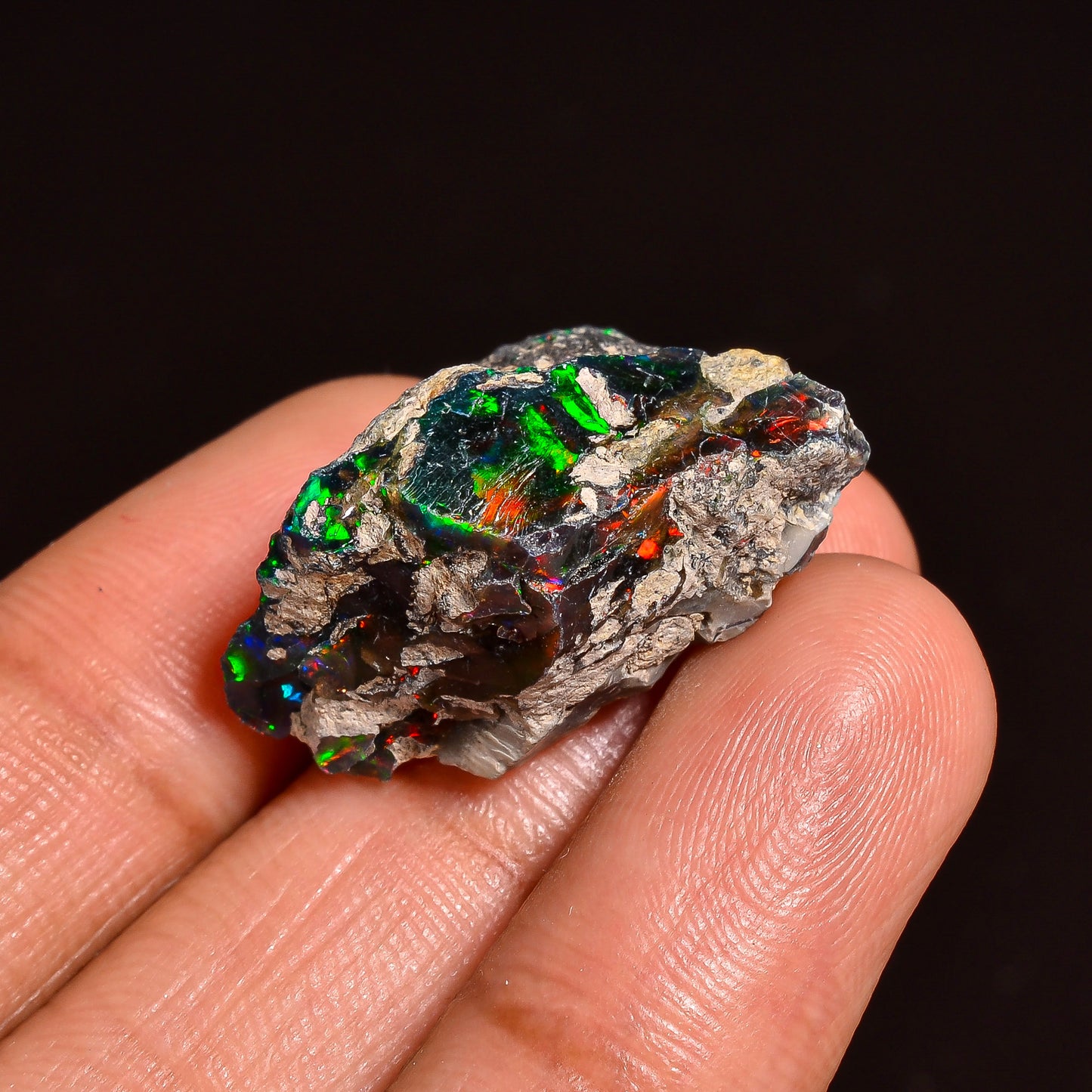 Black Opal Weight: 19.5 Carats | Natural Black Ethiopian Opal Rough - Ready for Cutting & Jewelry