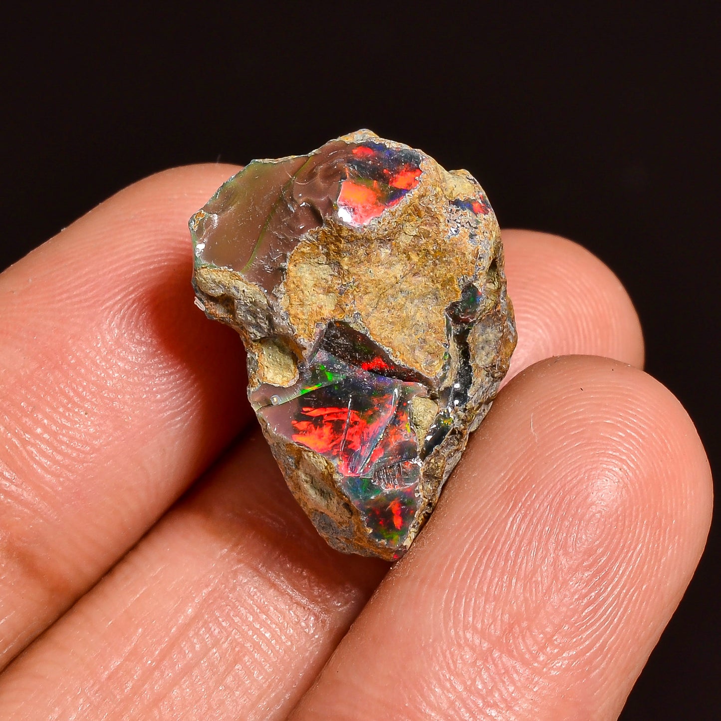 Black Opal Weight: 14.00 Carats | Natural Black Ethiopian Opal Rough - Ready for Cutting & Jewelry