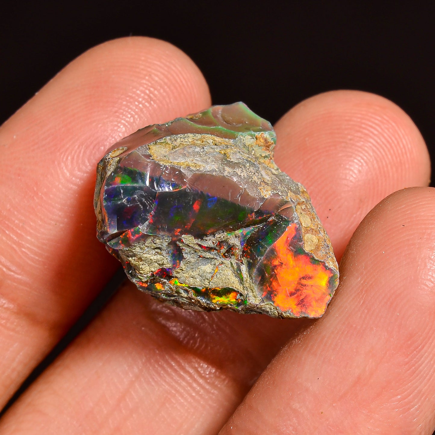 Black Opal Weight: 14.00 Carats | Natural Black Ethiopian Opal Rough - Ready for Cutting & Jewelry