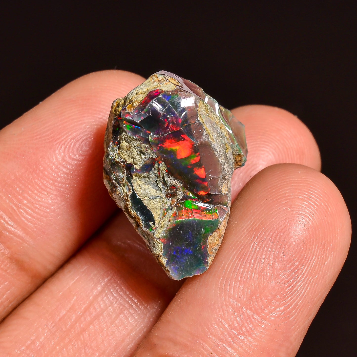 Black Opal Weight: 14.00 Carats | Natural Black Ethiopian Opal Rough - Ready for Cutting & Jewelry