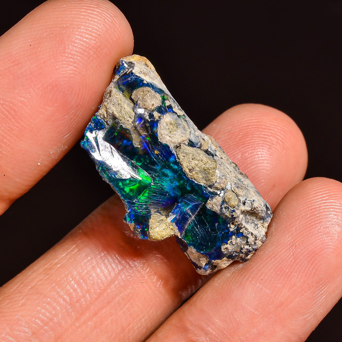Black Opal Weight: 11.00 Carats | Natural Black Ethiopian Opal Rough - Ready for Cutting & Jewelry