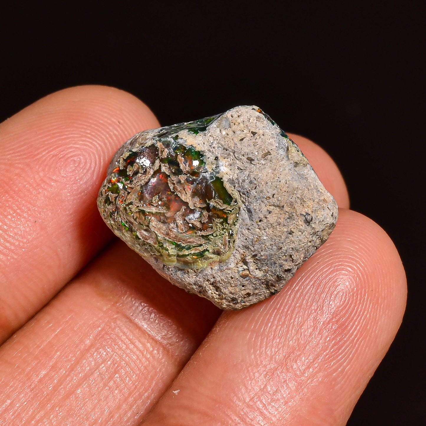 Black Opal Weight: 11.00 Carats | Natural Black Ethiopian Opal Rough - Ready for Cutting & Jewelry
