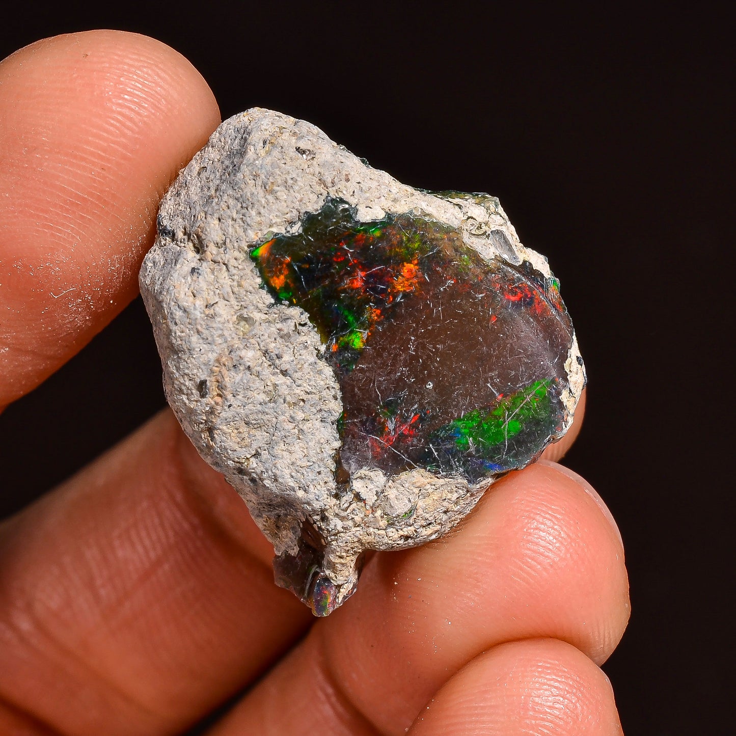 Black Opal Weight: 15.5 Carats | Natural Black Ethiopian Opal Rough - Ready for Cutting & Jewelry