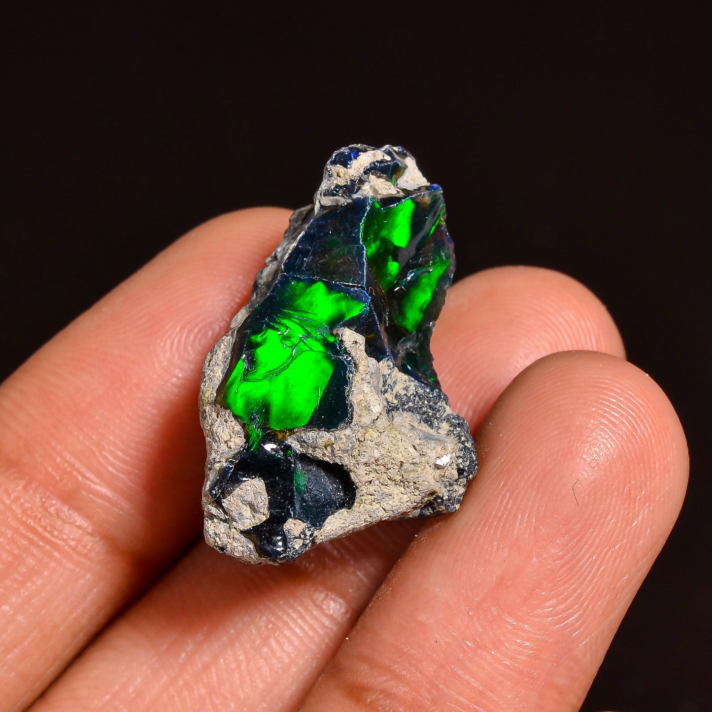 Black Opal Weight: 17.00 Carats | Natural Black Ethiopian Opal Rough - Ready for Cutting & Jewelry