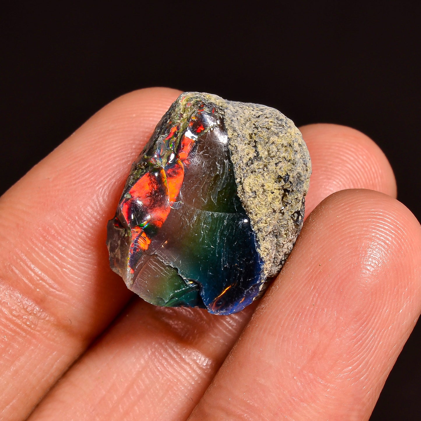 Black Opal Weight: 14.5 Carats | Natural Black Ethiopian Opal Rough - Ready for Cutting & Jewelry