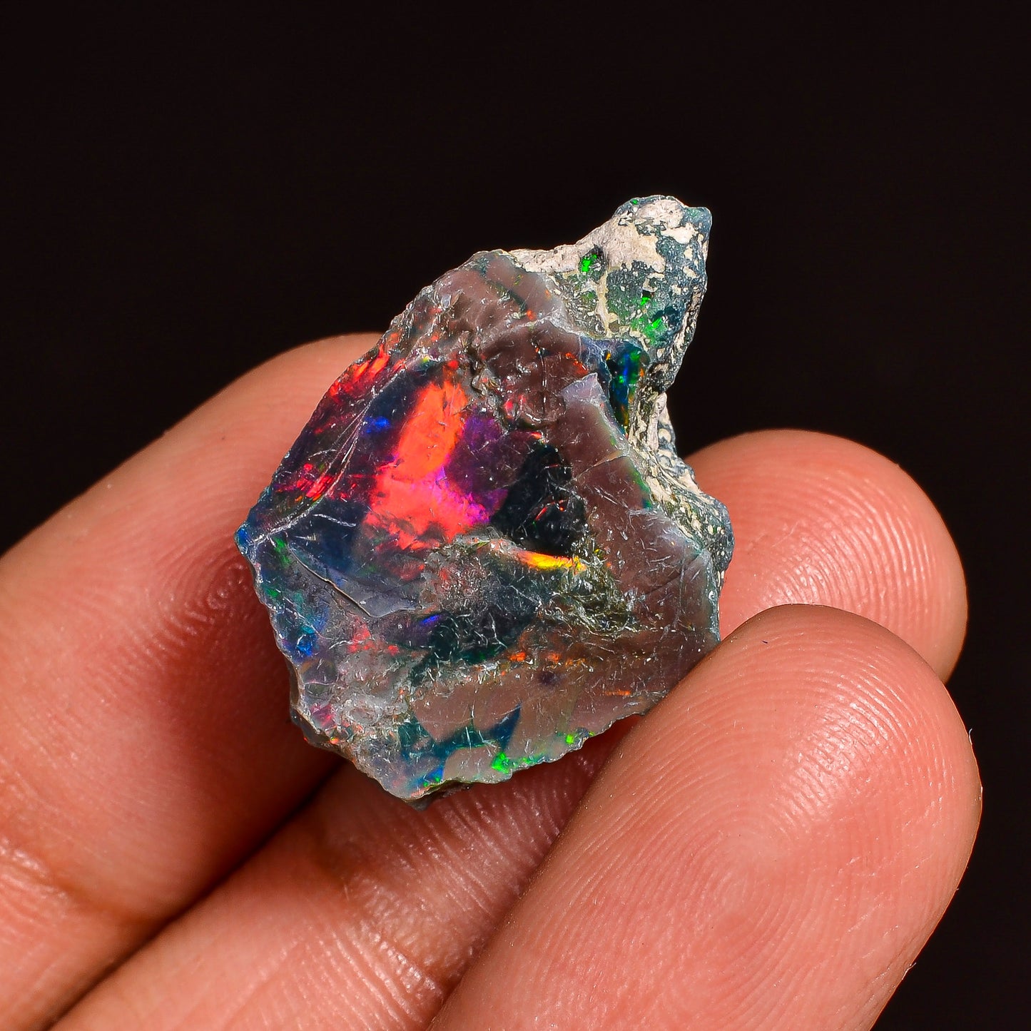 Black Opal Weight: 13.5 Carats | Natural Black Ethiopian Opal Rough - Ready for Cutting & Jewelry