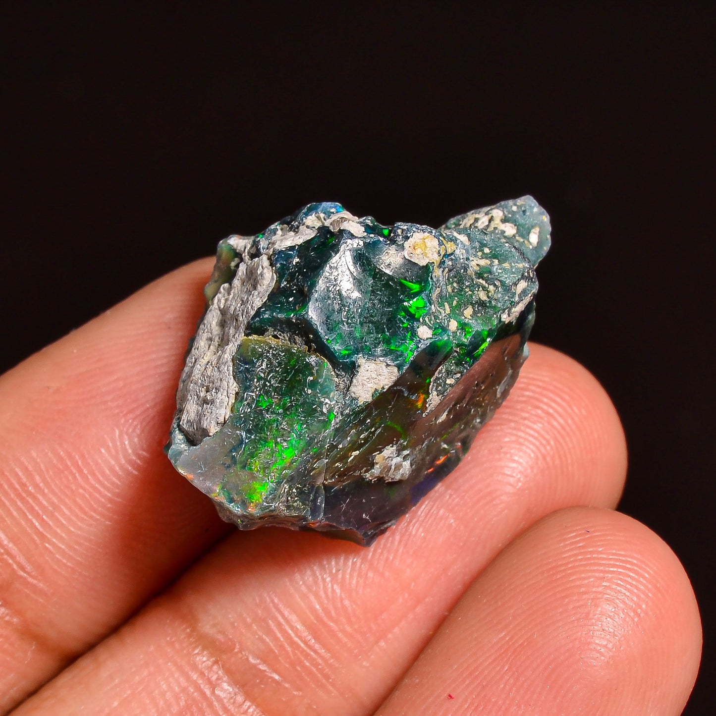Black Opal Weight: 13.5 Carats | Natural Black Ethiopian Opal Rough - Ready for Cutting & Jewelry