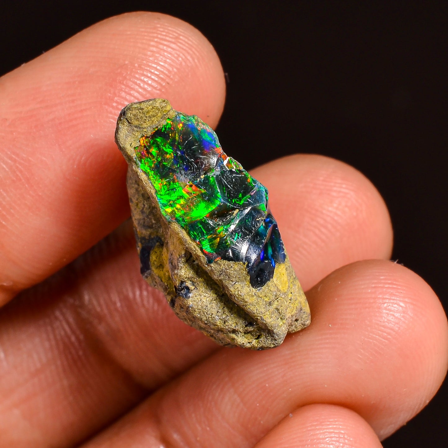 Black Opal Weight: 11.00 Carats | Natural Black Ethiopian Opal Rough - Ready for Cutting & Jewelry
