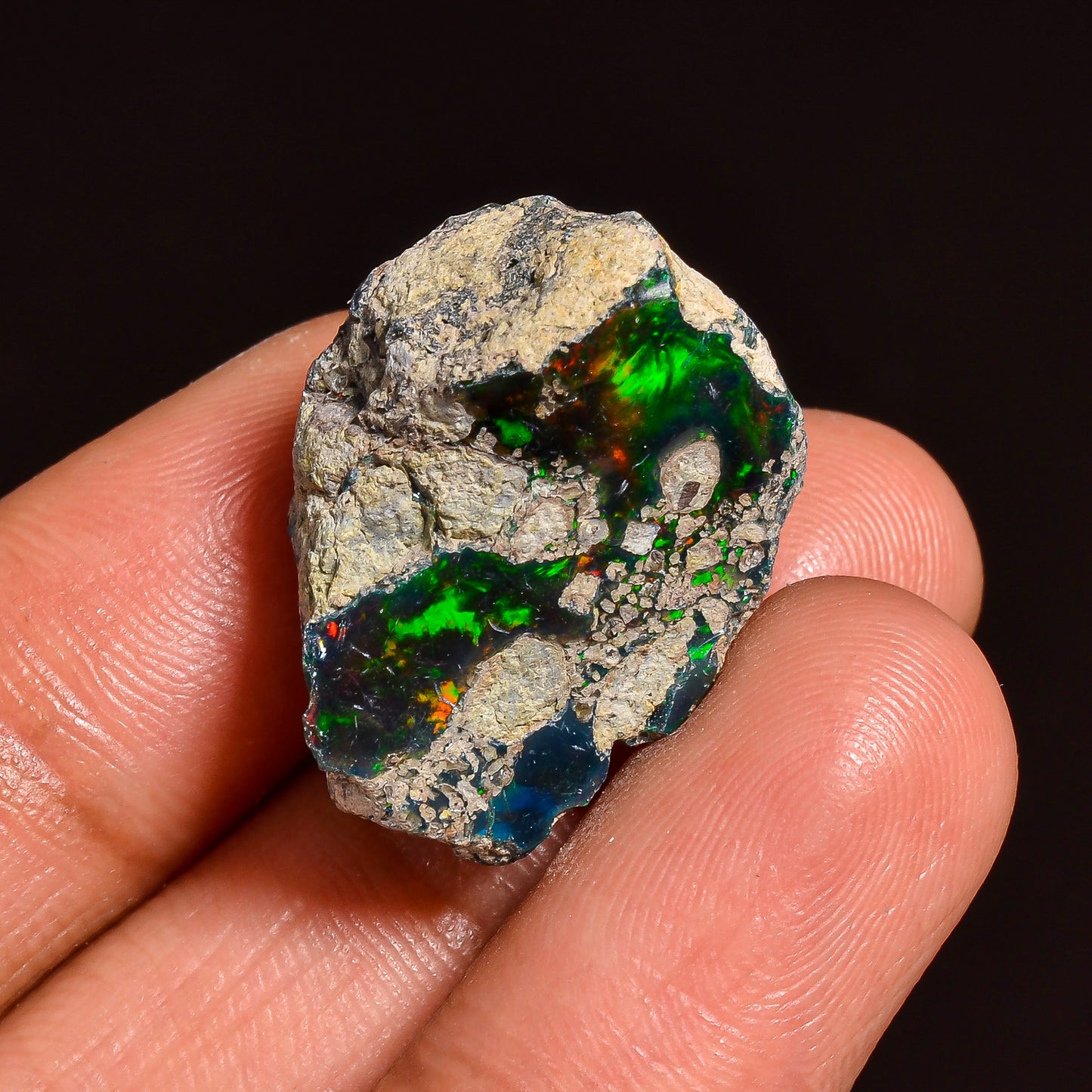 Black Opal Weight: 17.5 Carats | Natural Black Ethiopian Opal Rough - Ready for Cutting & Jewelry