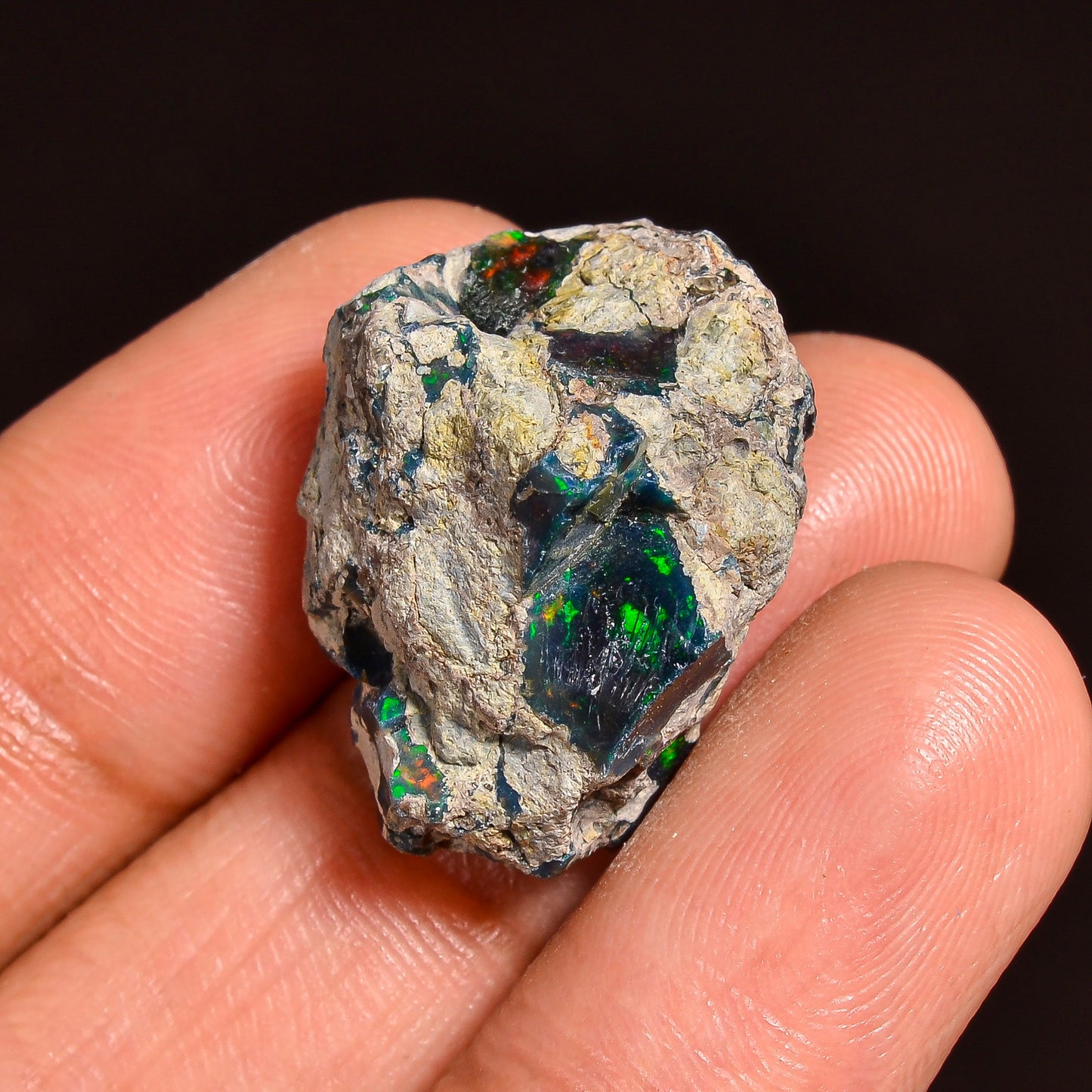 Black Opal Weight: 17.5 Carats | Natural Black Ethiopian Opal Rough - Ready for Cutting & Jewelry