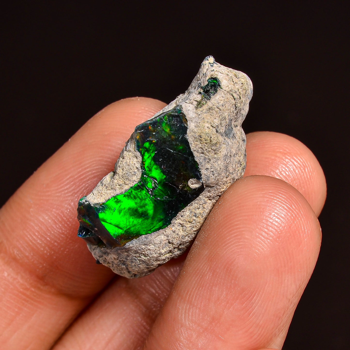 Black Opal Weight: 15.5 Carats | Natural Black Ethiopian Opal Rough - Ready for Cutting & Jewelry
