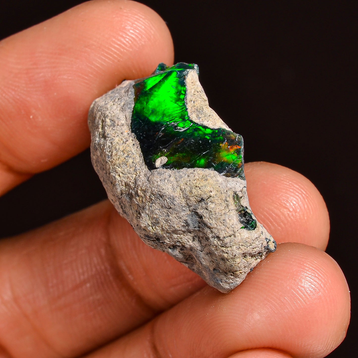 Black Opal Weight: 15.5 Carats | Natural Black Ethiopian Opal Rough - Ready for Cutting & Jewelry